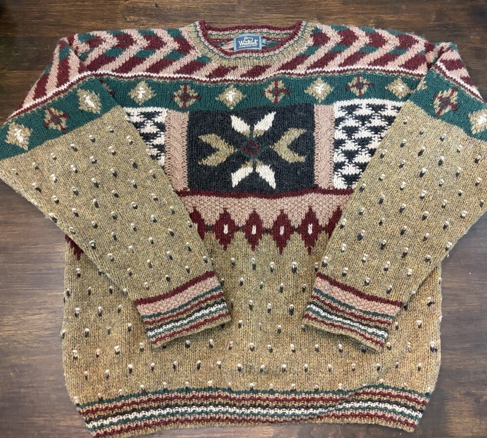 Vintage Woolrich Men's Wool Blend Heavyweight Knit Crew Neck Sweater 2XL XXL